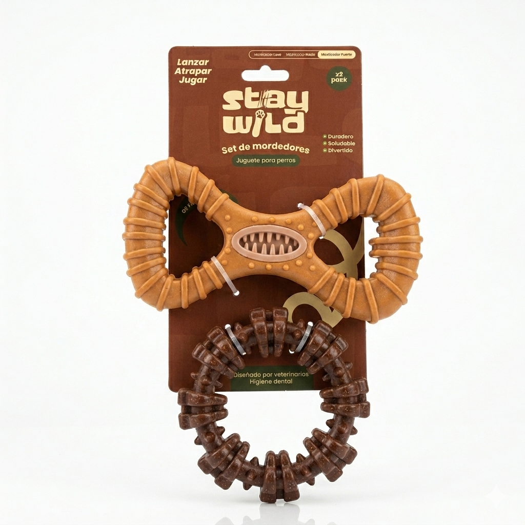 Pack 2 Juguetes Mordedores Stay Wild para Perros